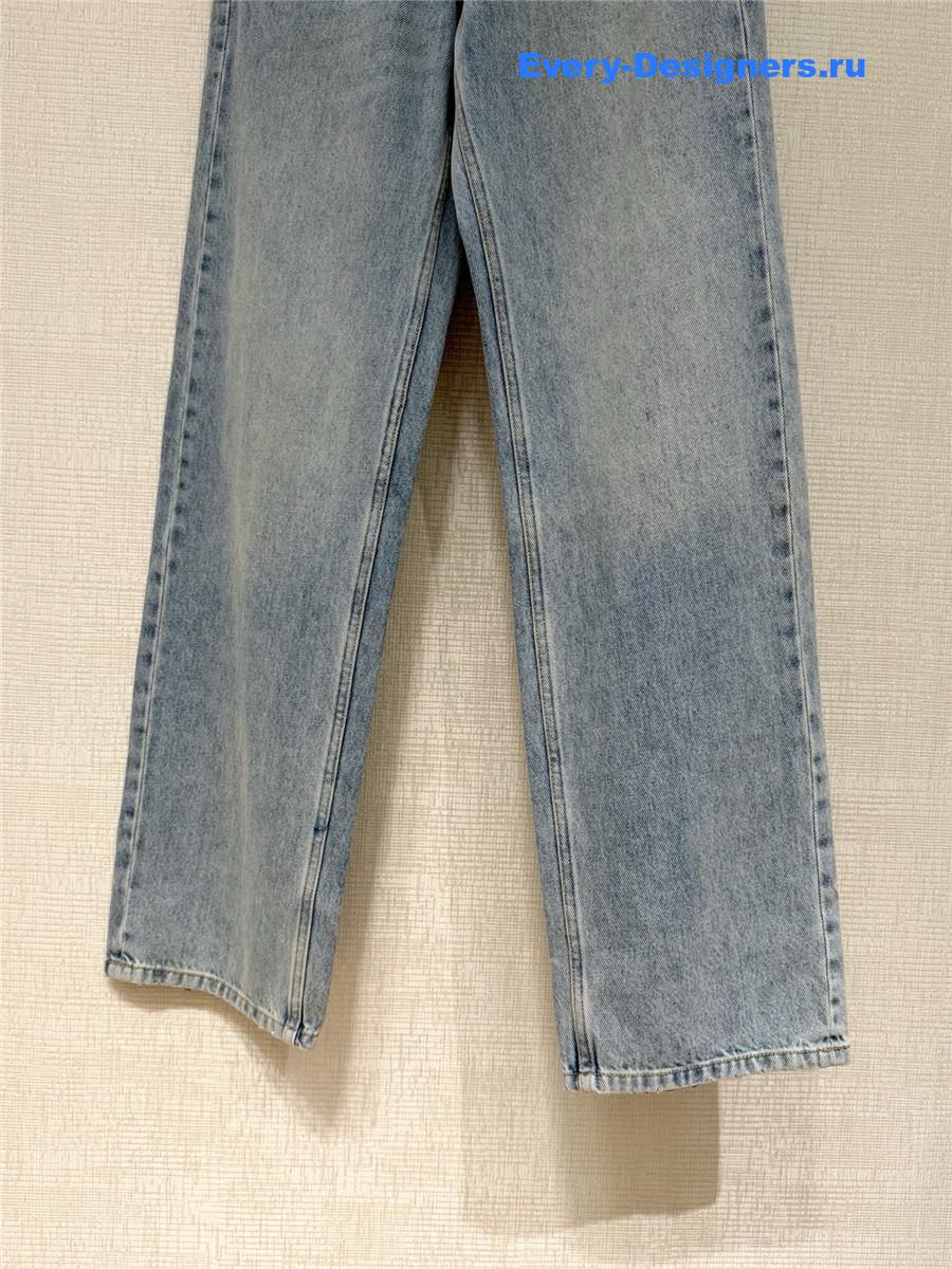 Sa1nt Lau*nt light blue high-waisted jeans