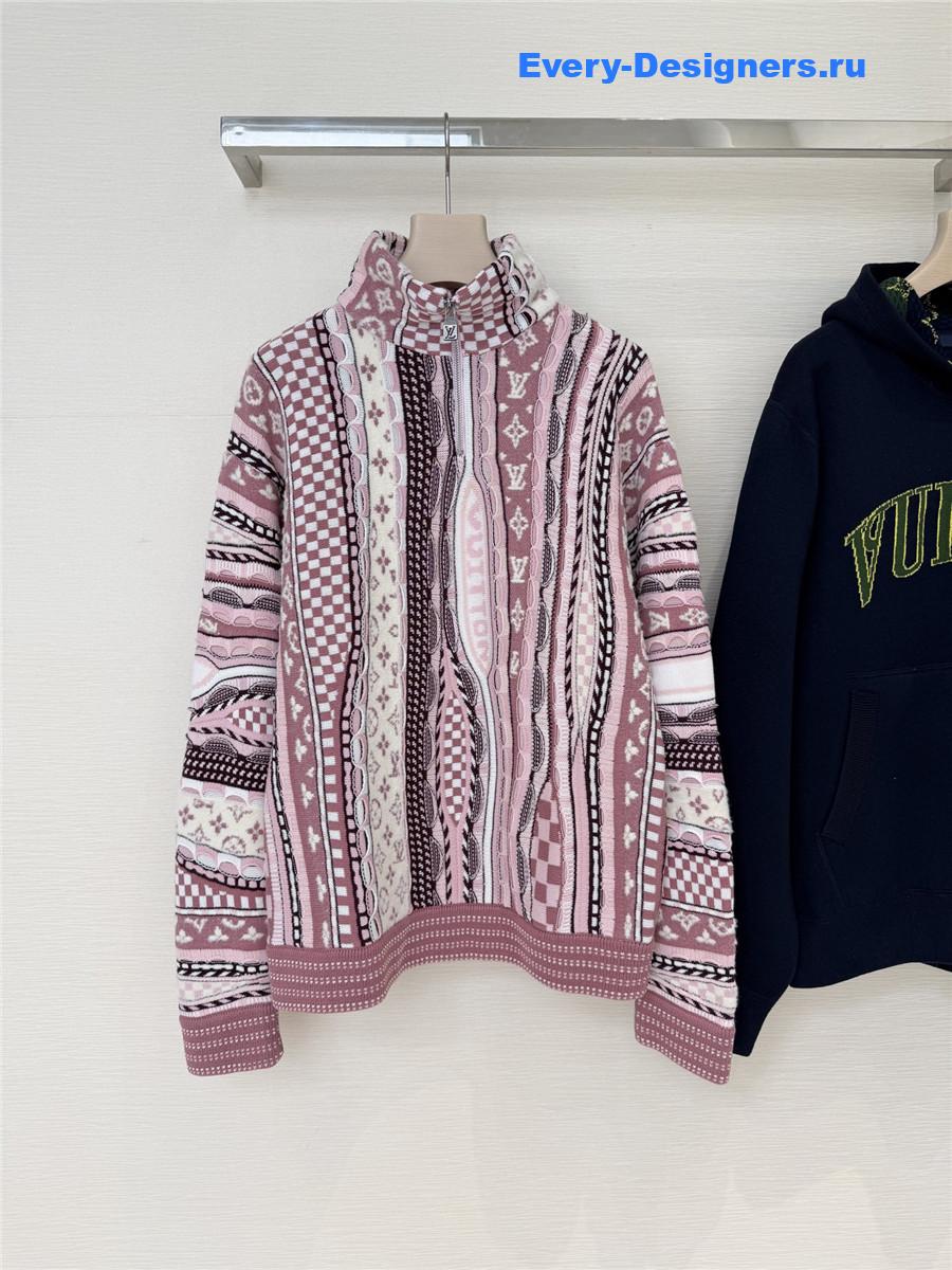 l0vis Vvtt0n pink turtleneck half-zip pullover