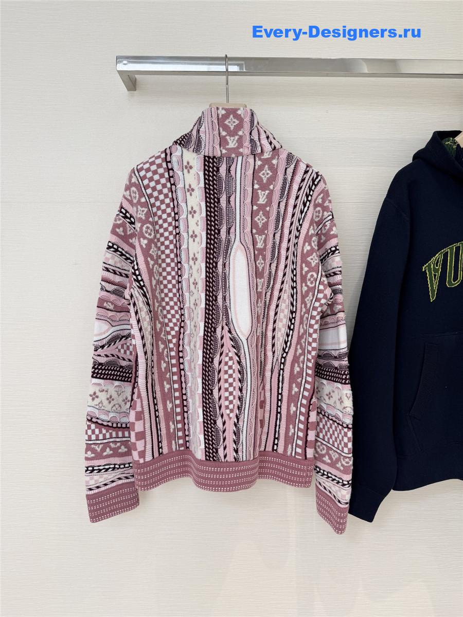 l0vis Vvtt0n pink turtleneck half-zip pullover