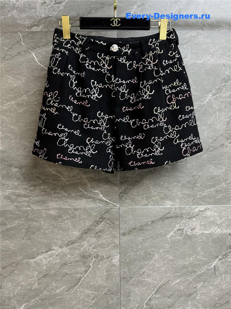 Ch**el sequined embroidered shorts