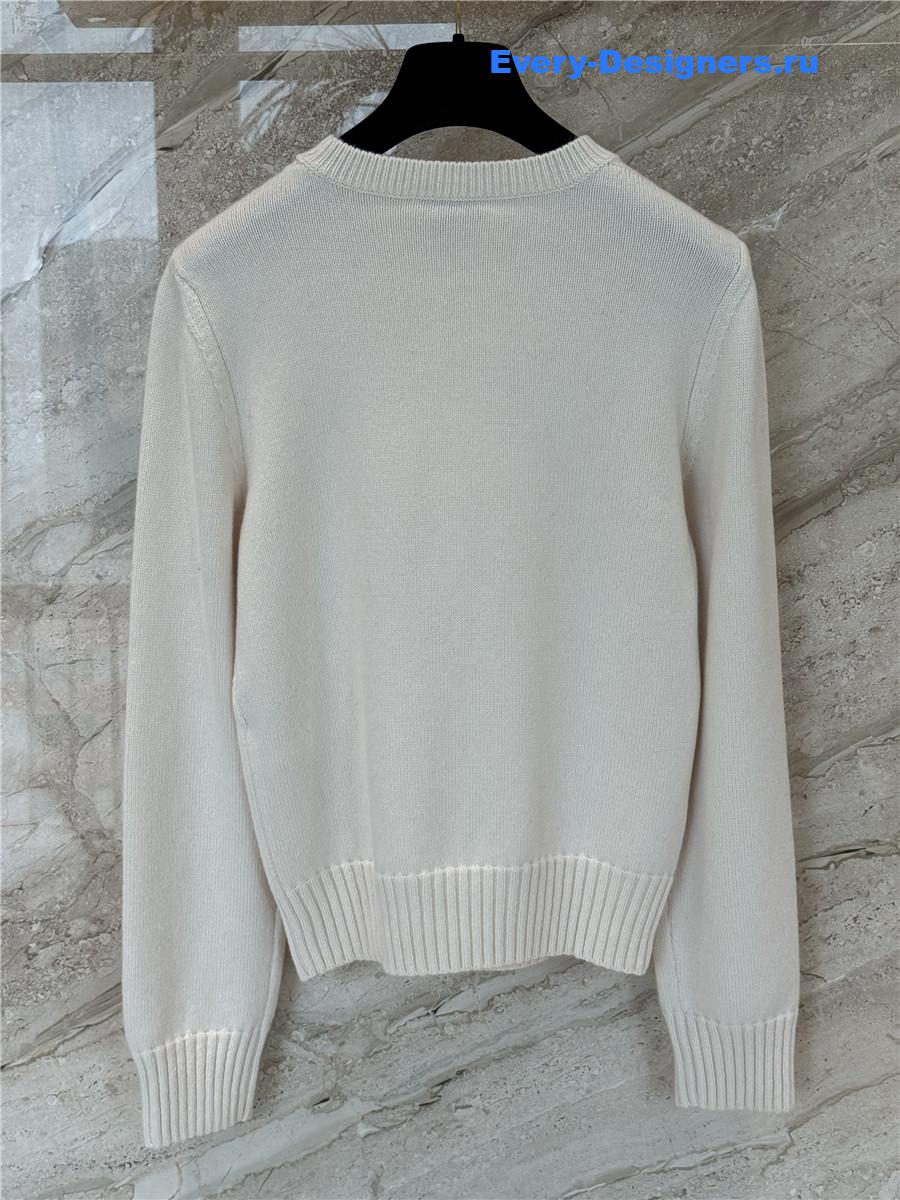 Ch**el white bow knit sweater