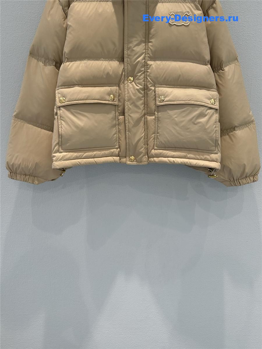 Ce1i*e knitted stand-collar down jacket