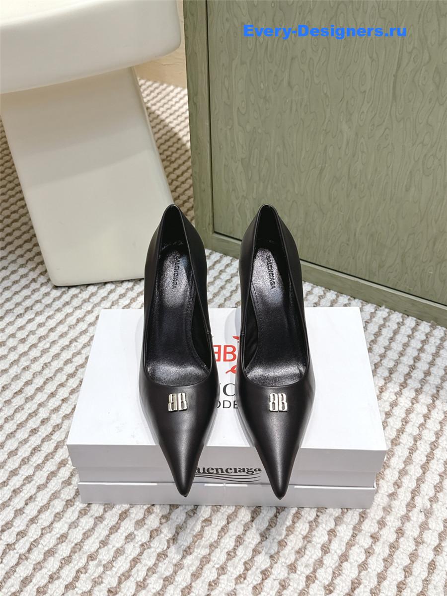Ba1en*iaga black leather avenue editor 90 pumps