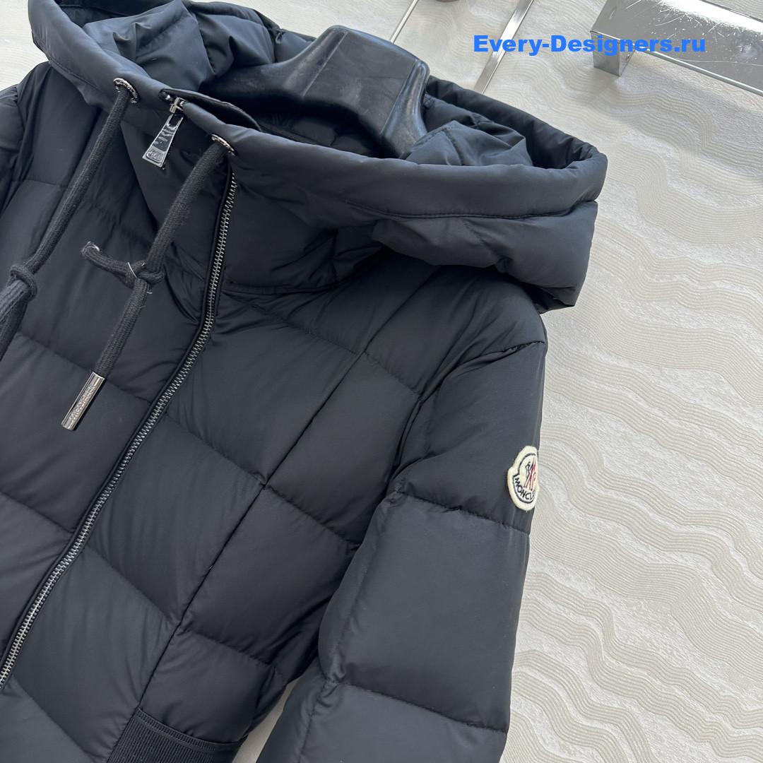 Moncler Black Faucon Quilted Long Puffer Coat