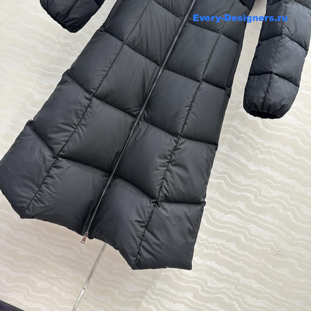Moncler Black Faucon Quilted Long Puffer Coat