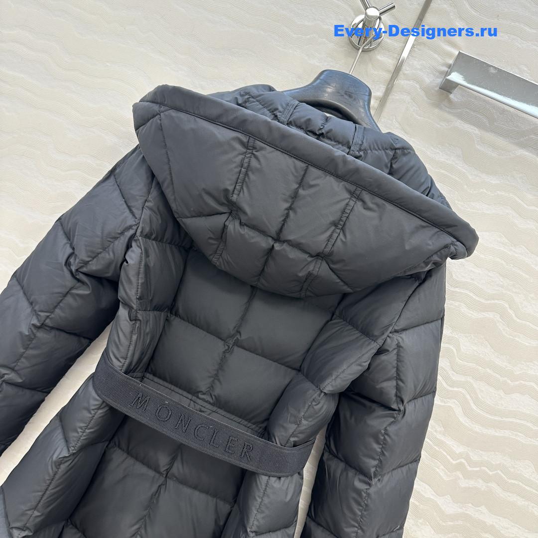 Moncler Black Faucon Quilted Long Puffer Coat