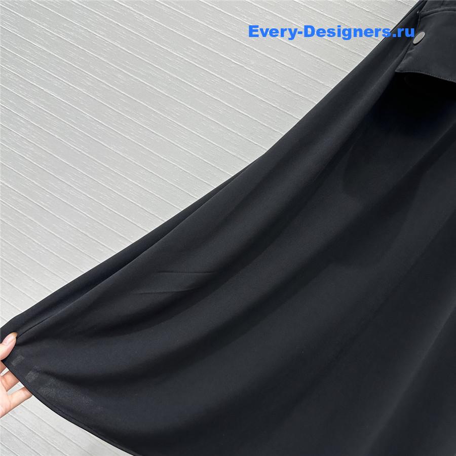 Alaia Black Soft Jersey Ruched Dress
