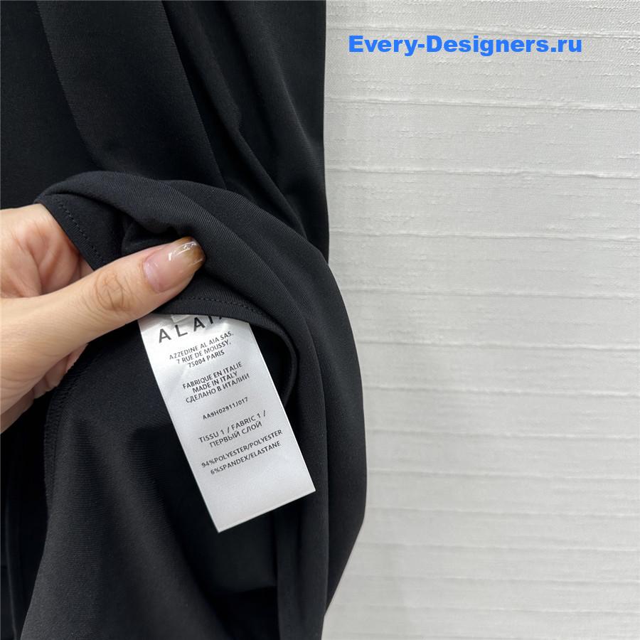 Alaia Black Soft Jersey Ruched Dress