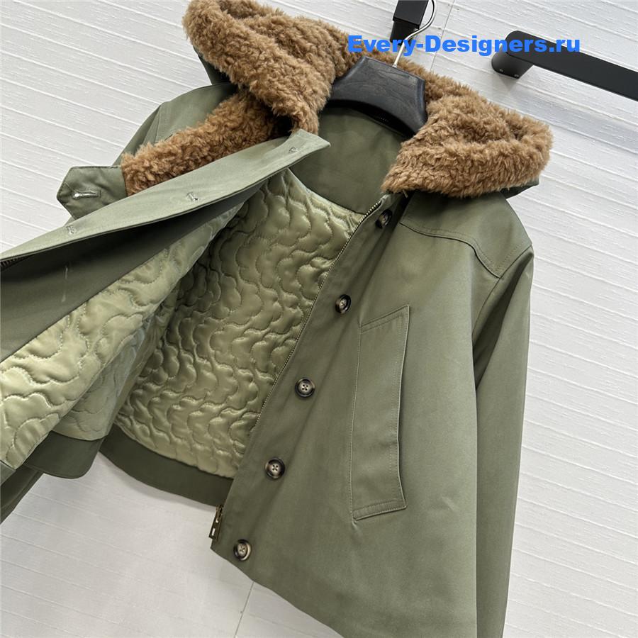 L0ew* green short parka