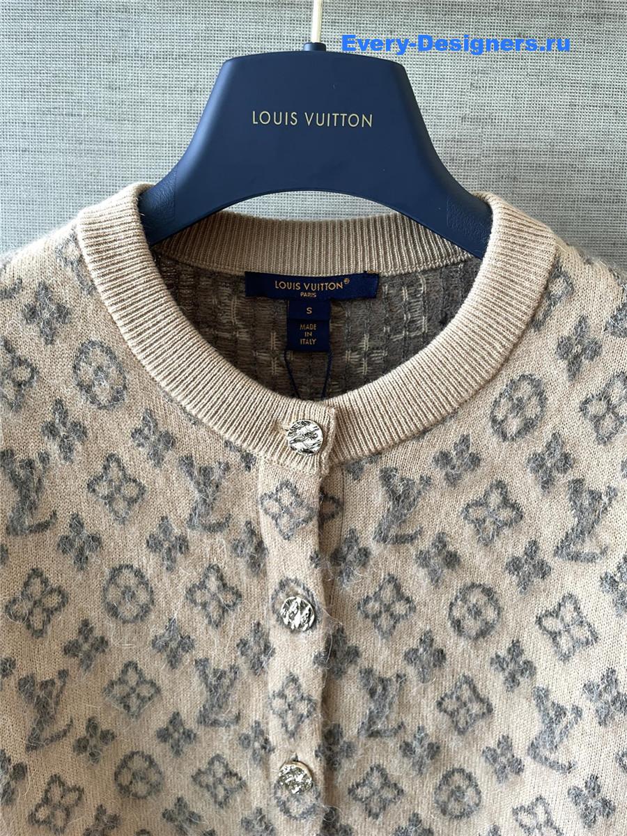 l0vis Vvtt0n beige brushed monogram cardigan