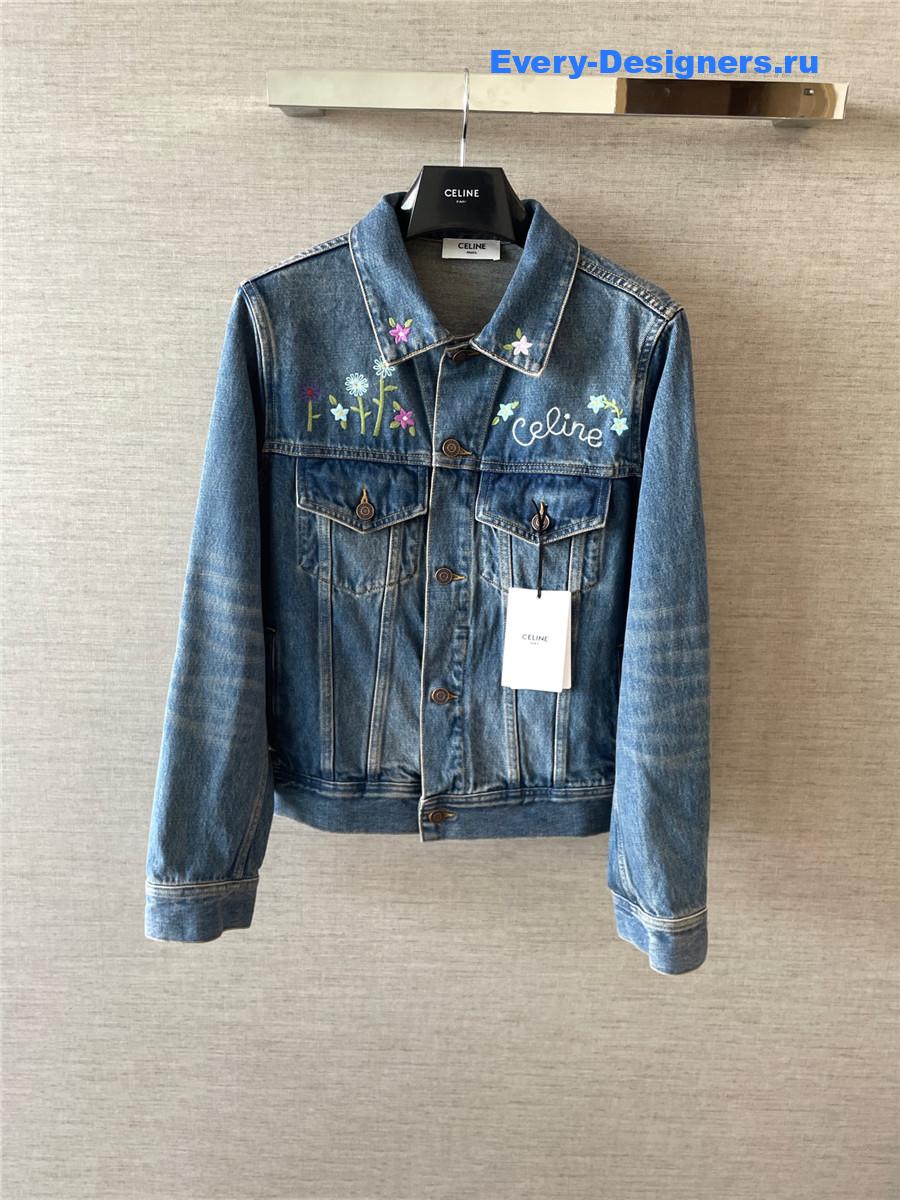 Ce1i*e embroidered trucker jacket
