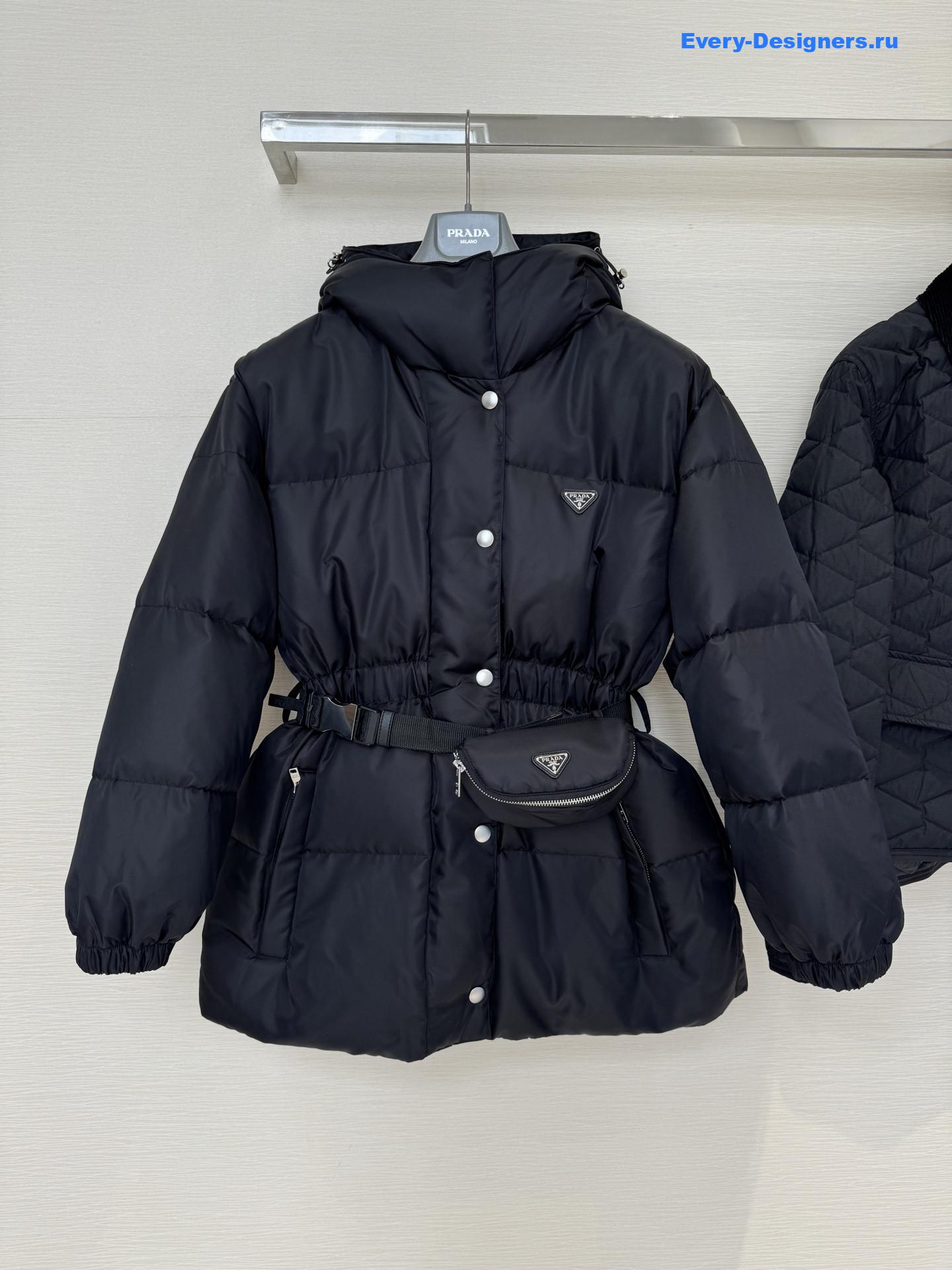 Pra*a black re-nylon down jacket