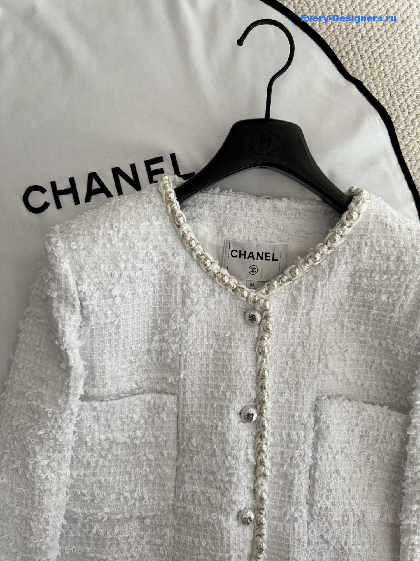 Ch**el moonlight tweed pearl jacket