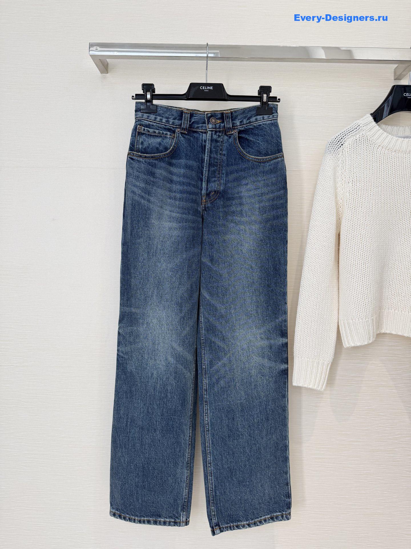 Ce1i*e blue wash wide-leg jeans