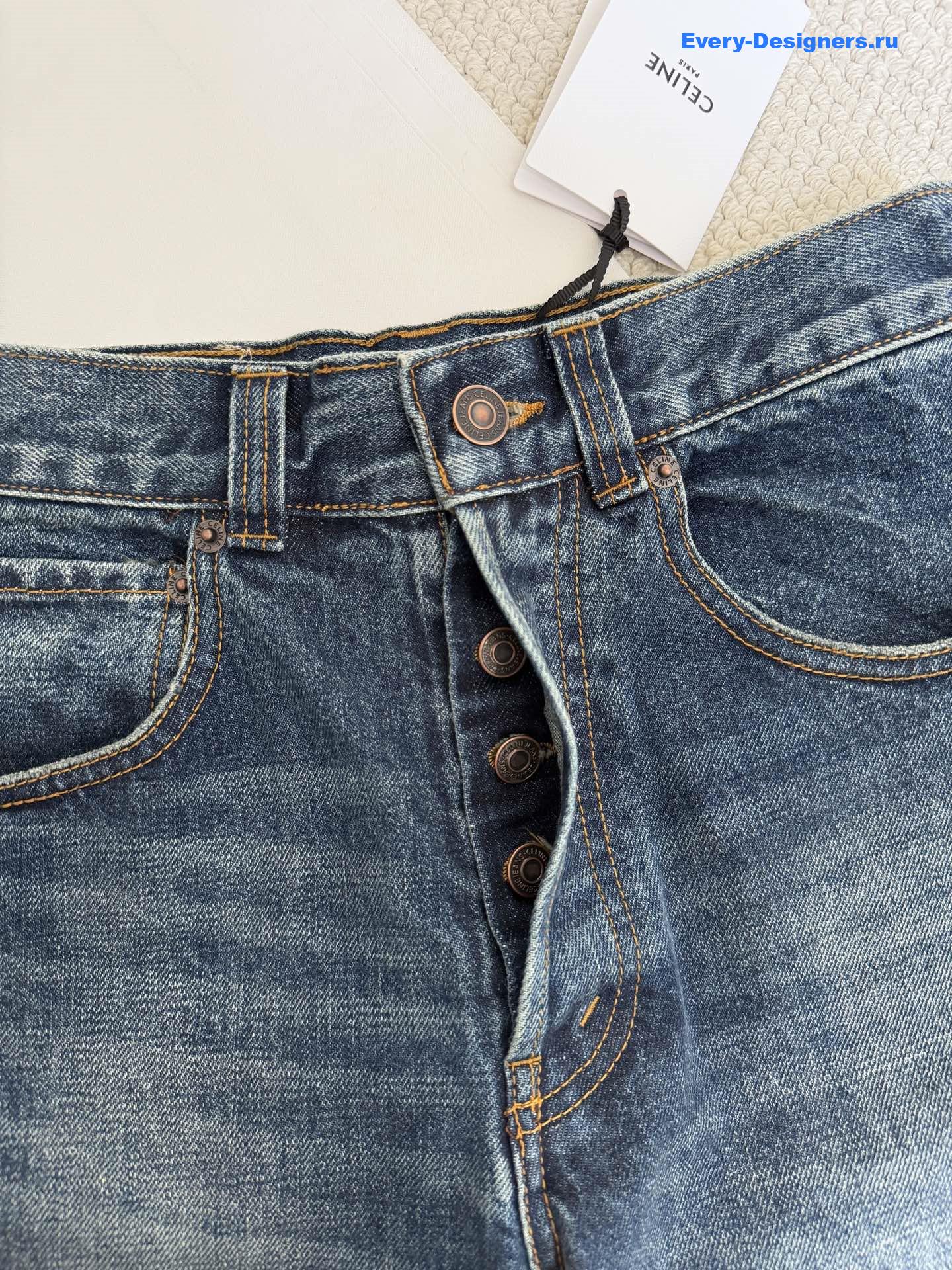Ce1i*e blue wash wide-leg jeans