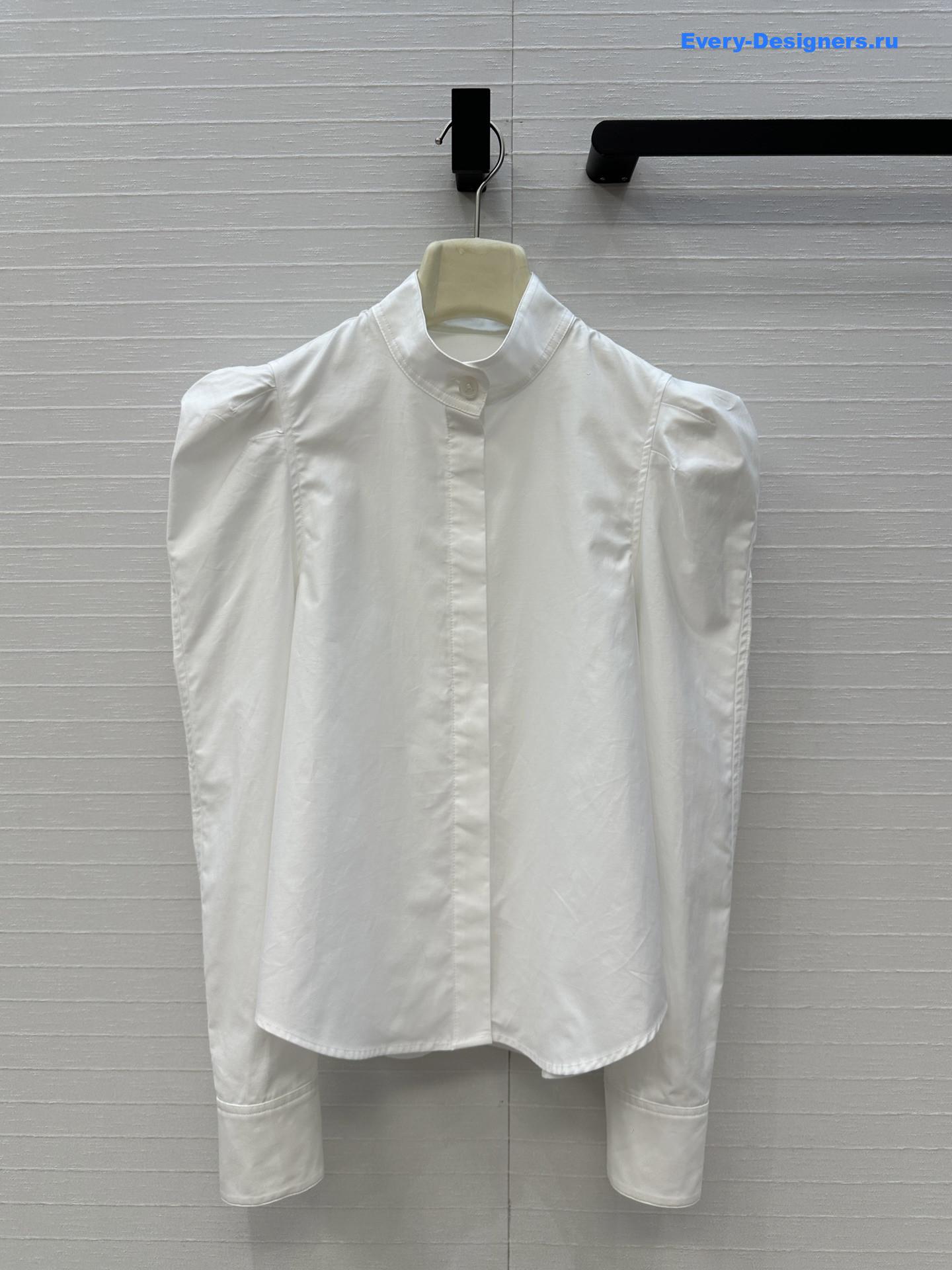Alaia white stand-up collar shirt