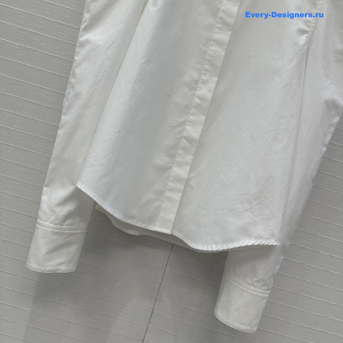 Alaia white stand-up collar shirt