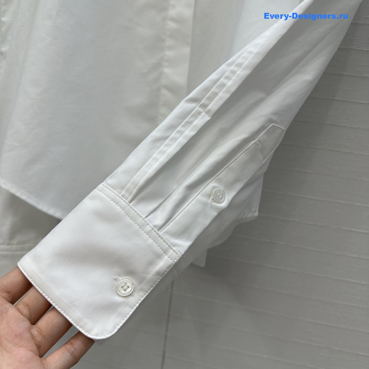 Alaia white stand-up collar shirt