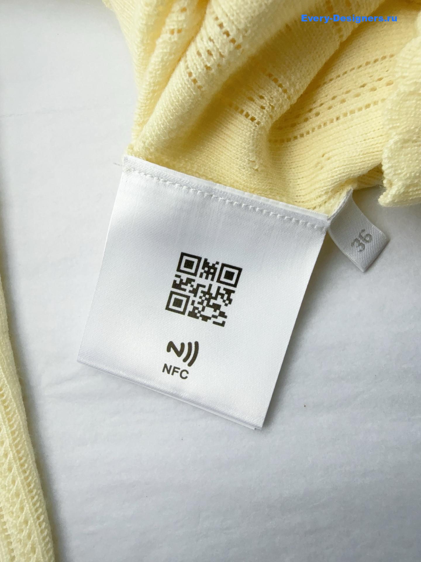 Miu Miu Long-Sleeved Pointelle Knit Polo Sweater