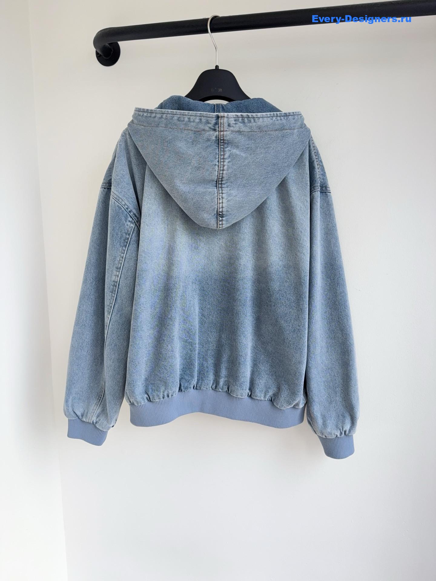 l0vis Vvtt0n flocked monogram denim hoodie