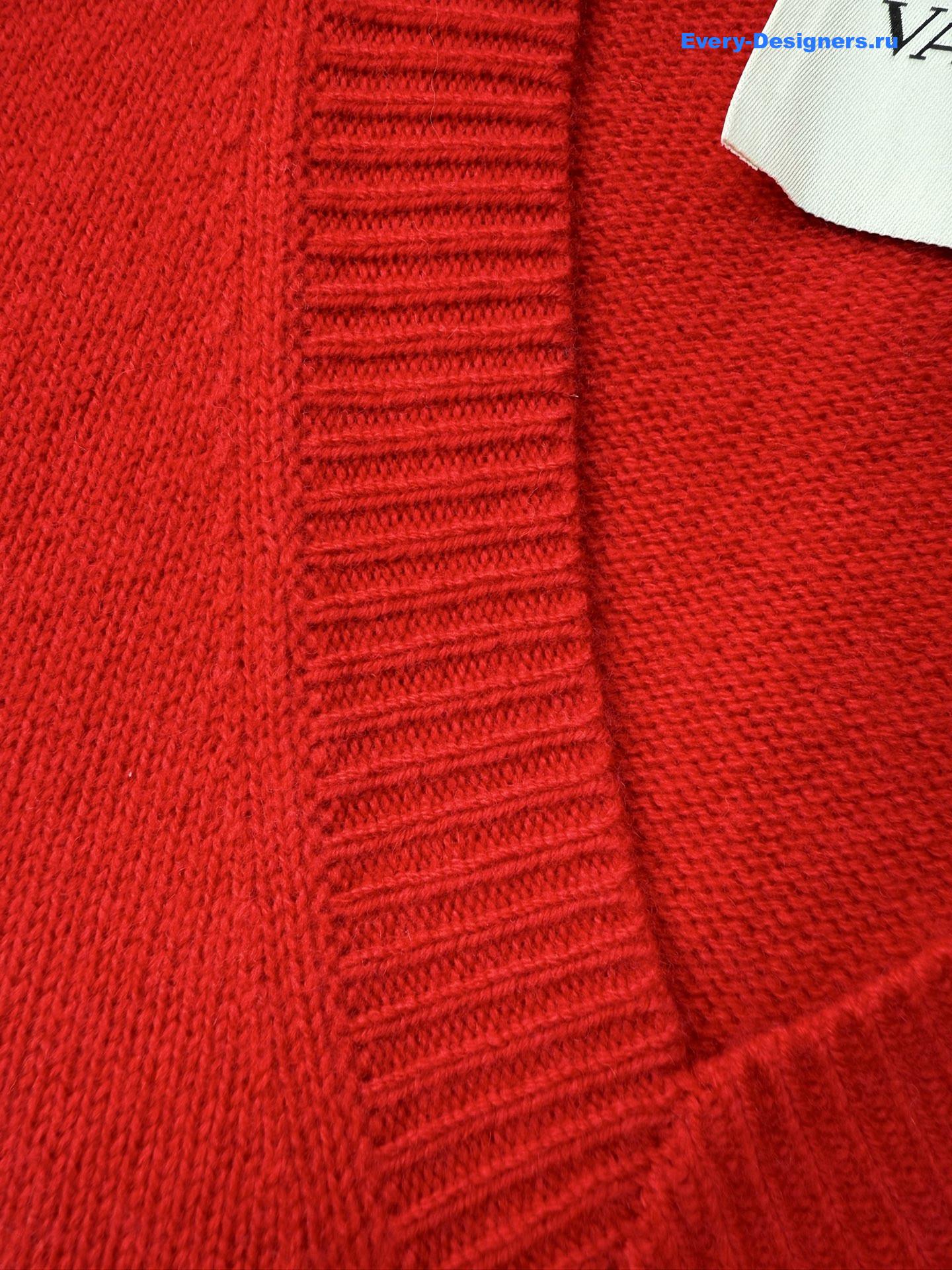 Va1e*ntin0 garavani red v-neck wool sweater