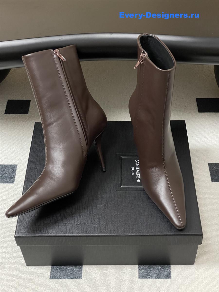 Sa1nt Lau*nt zipper pointed-toe ankle boots