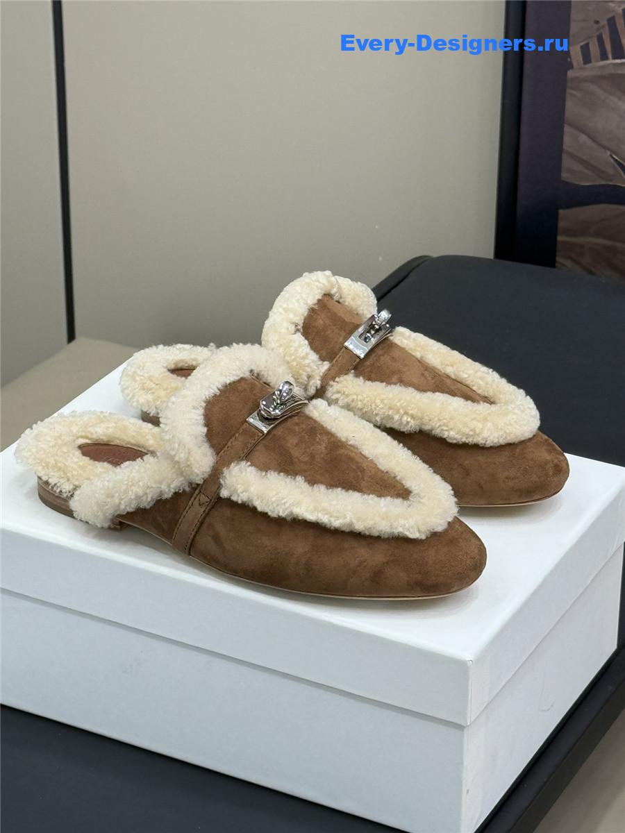 H**me5 shearling brown oz mule