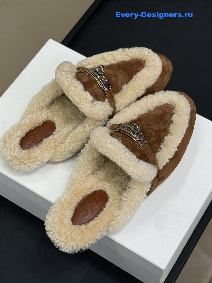 H**me5 shearling brown oz mule