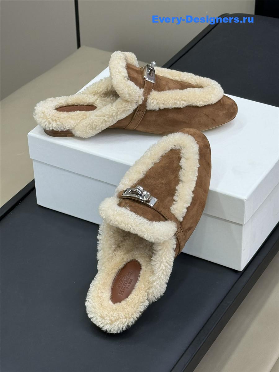 H**me5 shearling brown oz mule