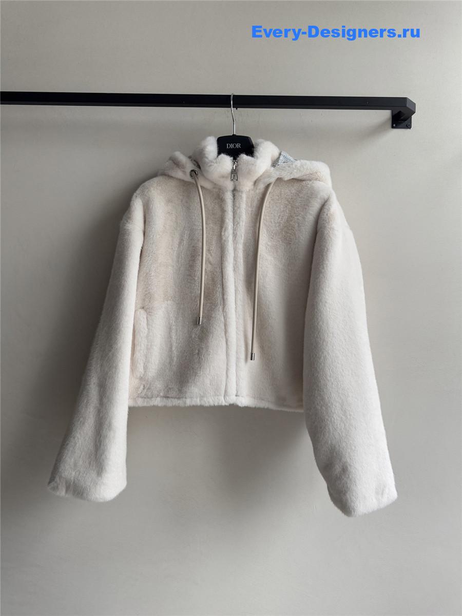 D10r white mink fur jacket