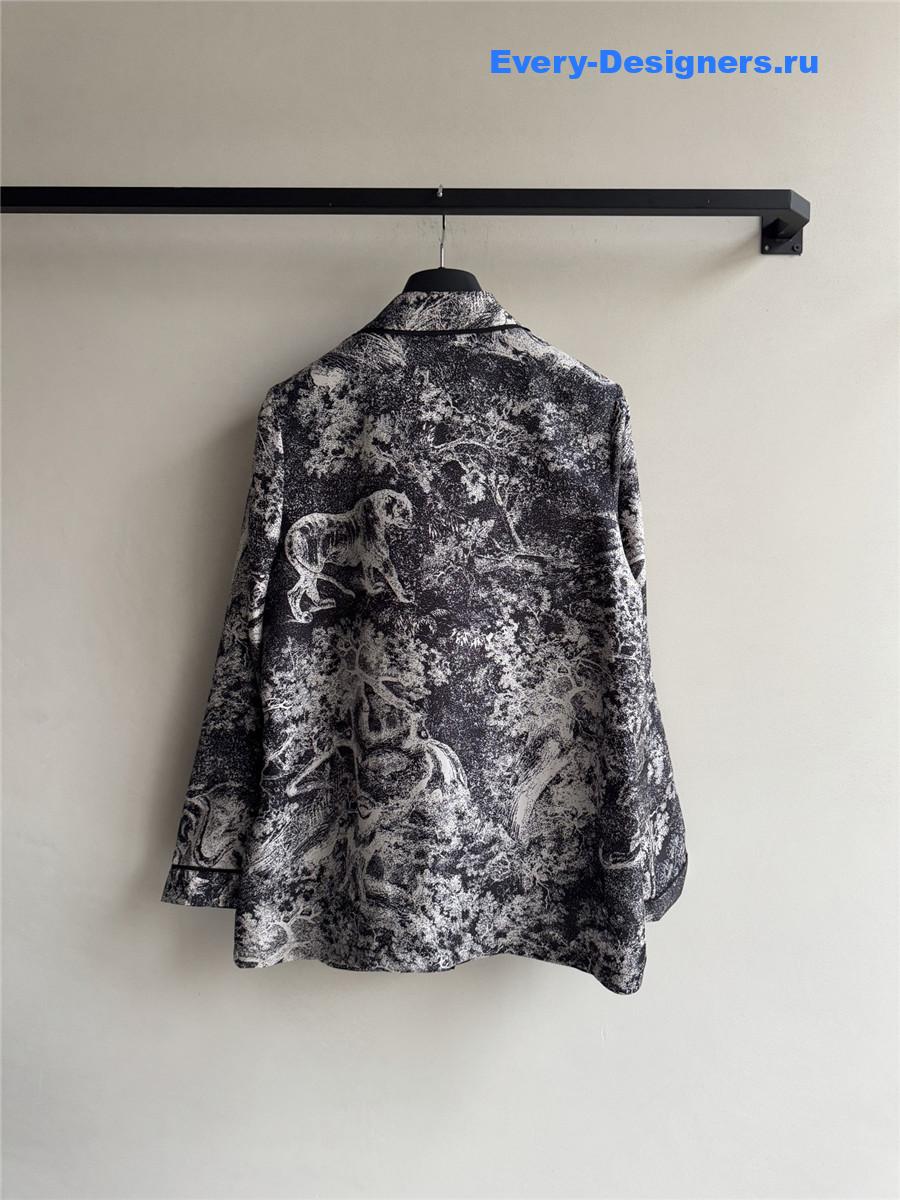 D10r grey animal print silk shirt