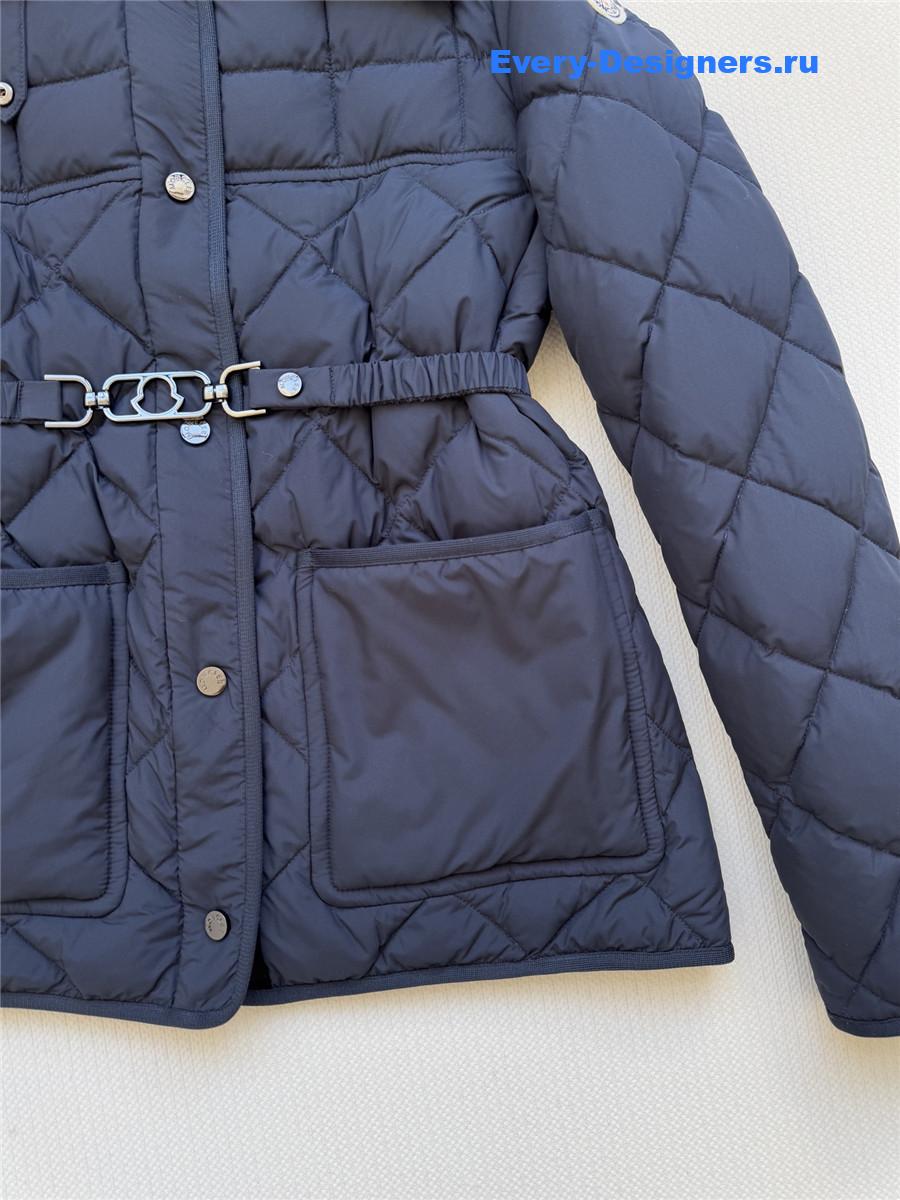 Moncler Navy Cygne Faux Shearling-trimmed Down Jacket