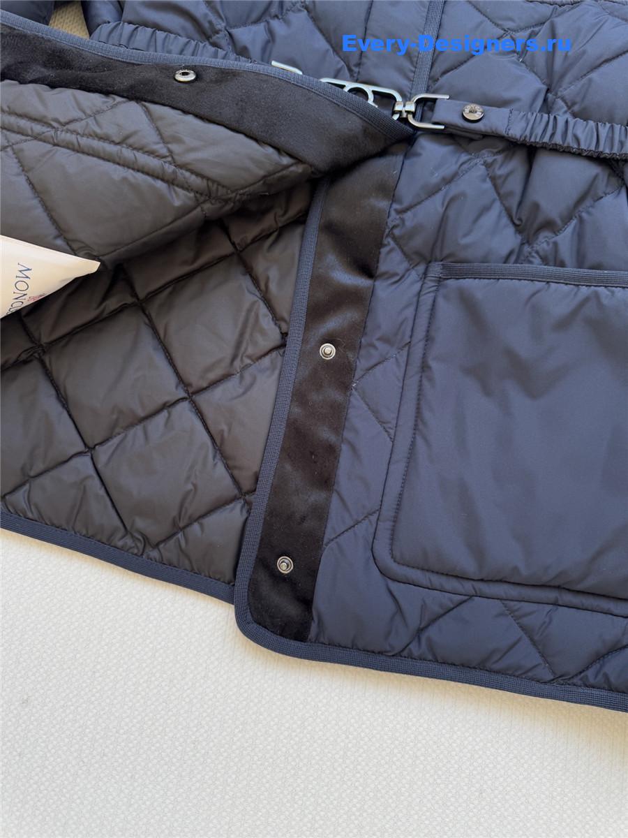 Moncler Navy Cygne Faux Shearling-trimmed Down Jacket