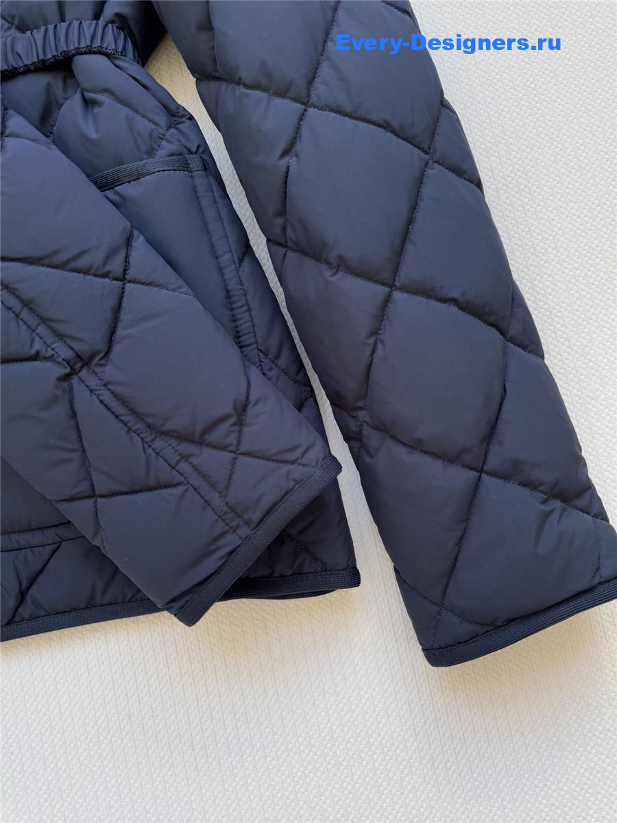 Moncler Navy Cygne Faux Shearling-trimmed Down Jacket