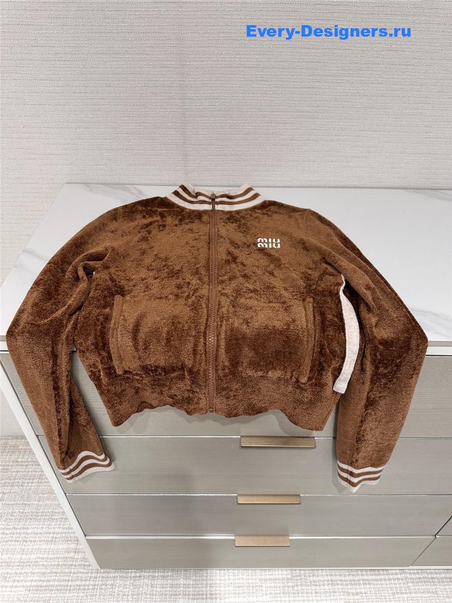 Miu Miu Camel Velvet Cropped Jacket