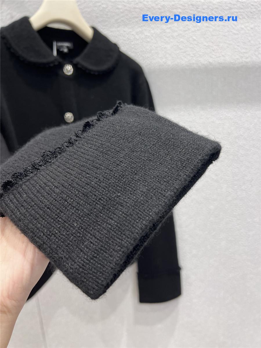 Ch**el black bow knit cardigan