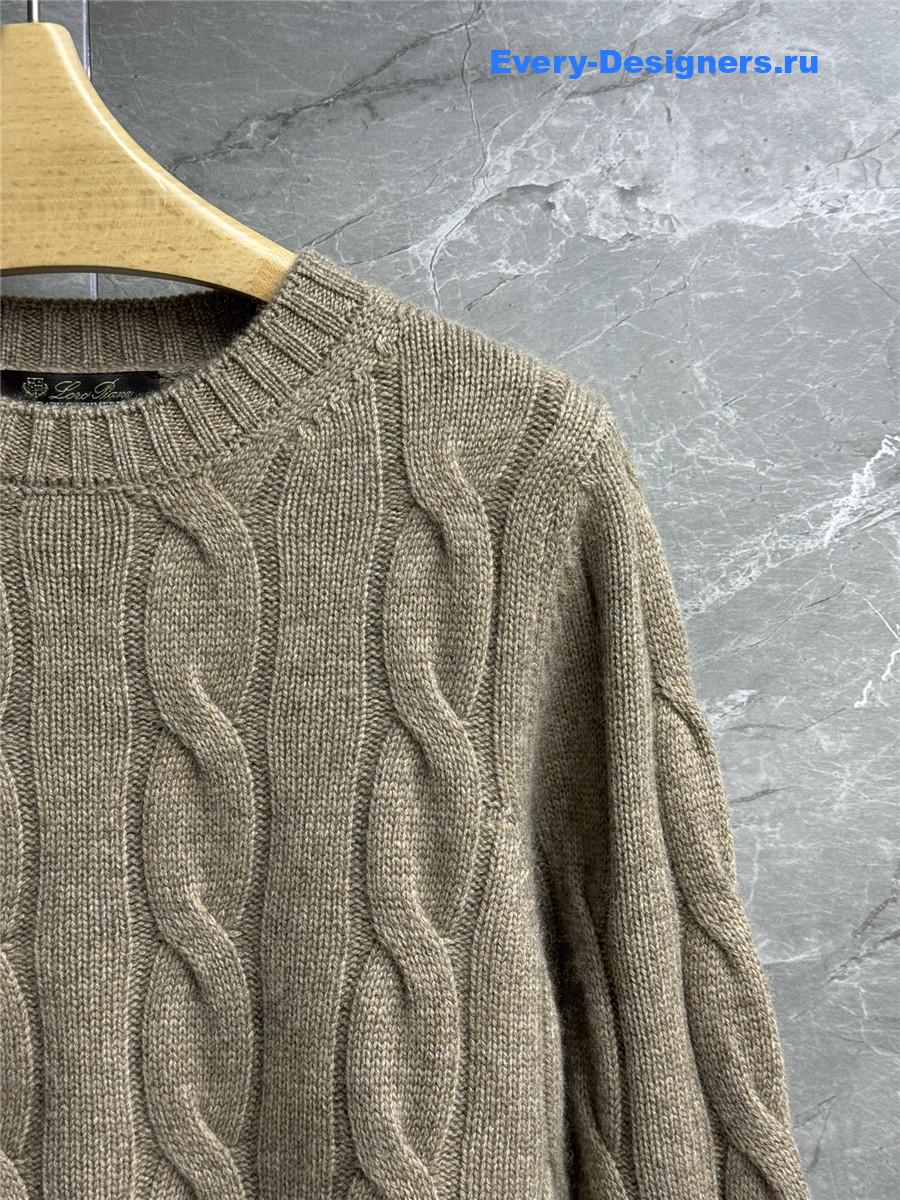 L0r0 P1ana round neck cashmere pullover sweater