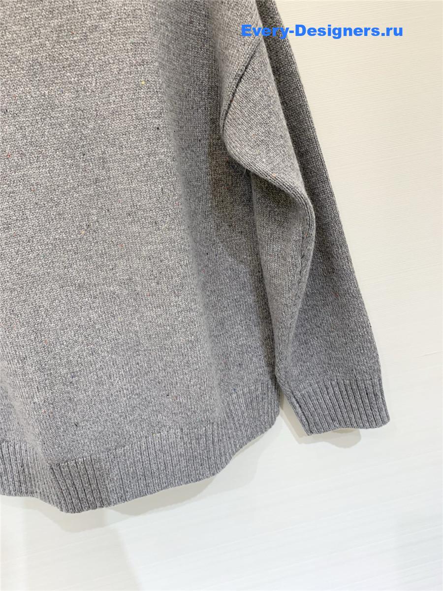 Ch**el grey bow knit v-neck cardigan