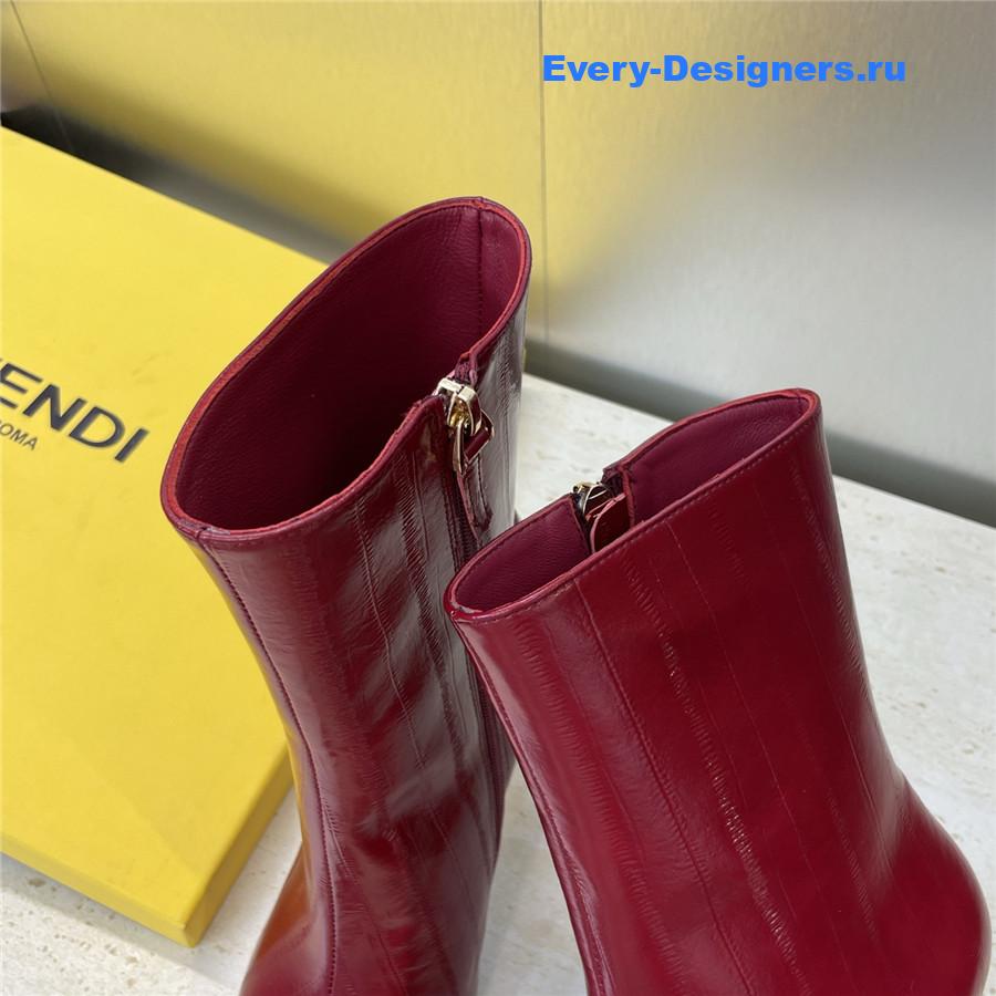 F**di red pointed-toe ankle boots
