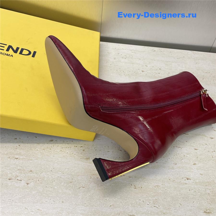 F**di red pointed-toe ankle boots