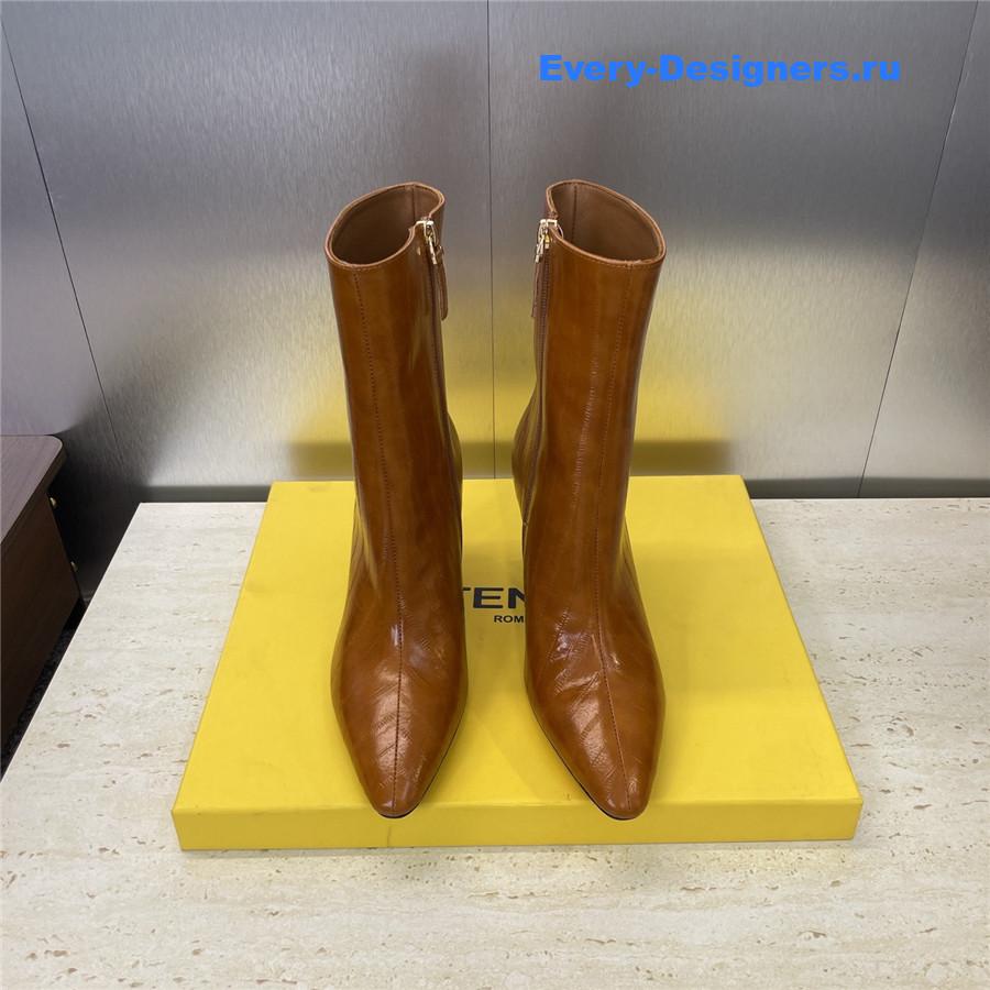 F**di brown pointed-toe ankle boots