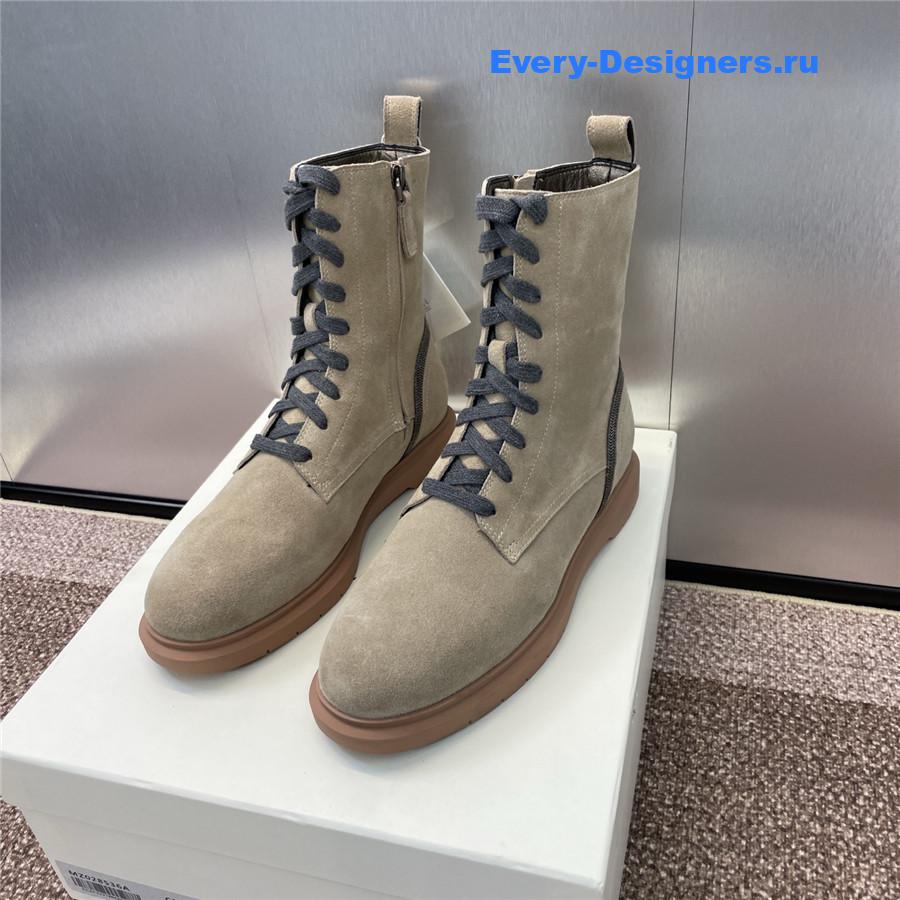 BC Grey Suede Monili Lace-Up Boots