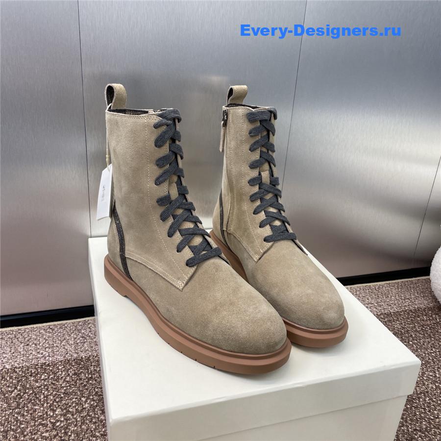BC Grey Suede Monili Lace-Up Boots
