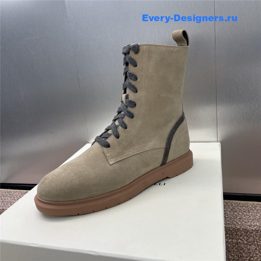 BC Grey Suede Monili Lace-Up Boots