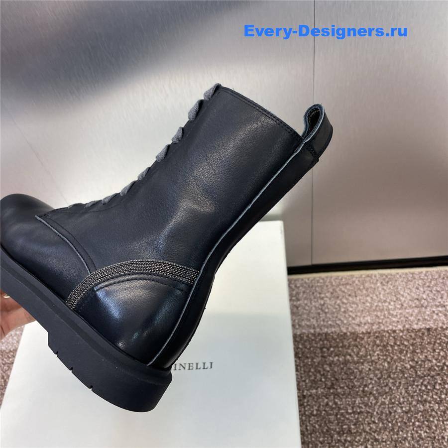 BC Black Leather Monili Lace-Up Boots