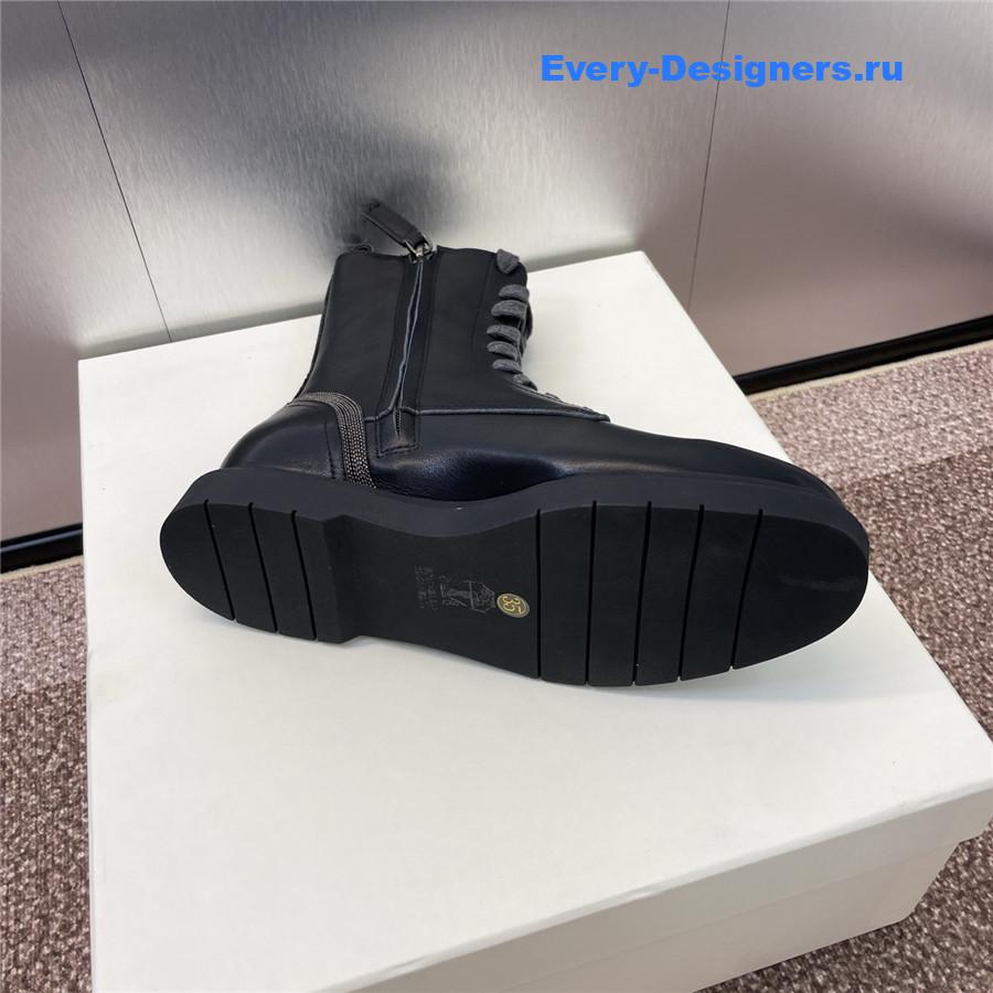 BC Black Leather Monili Lace-Up Boots