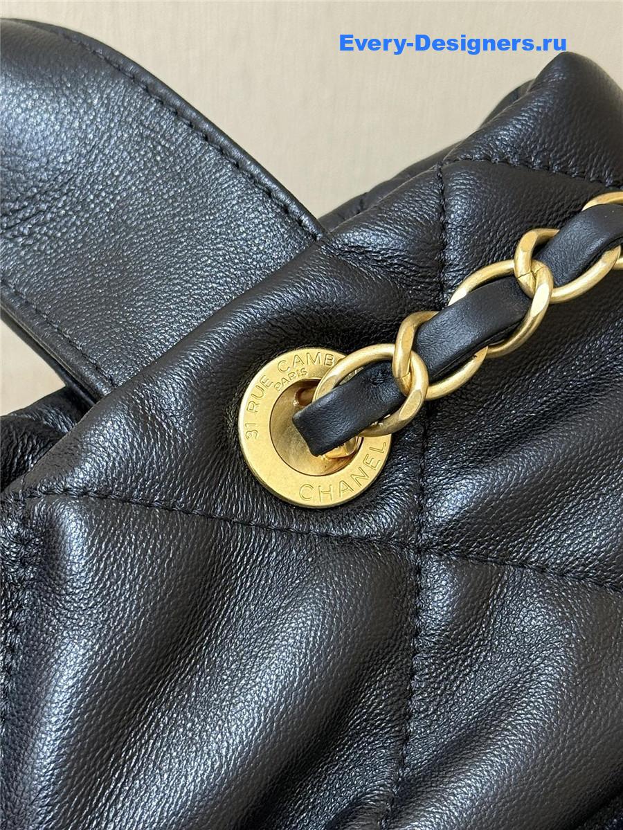 Ch**el 25k black lambskin bow handbag