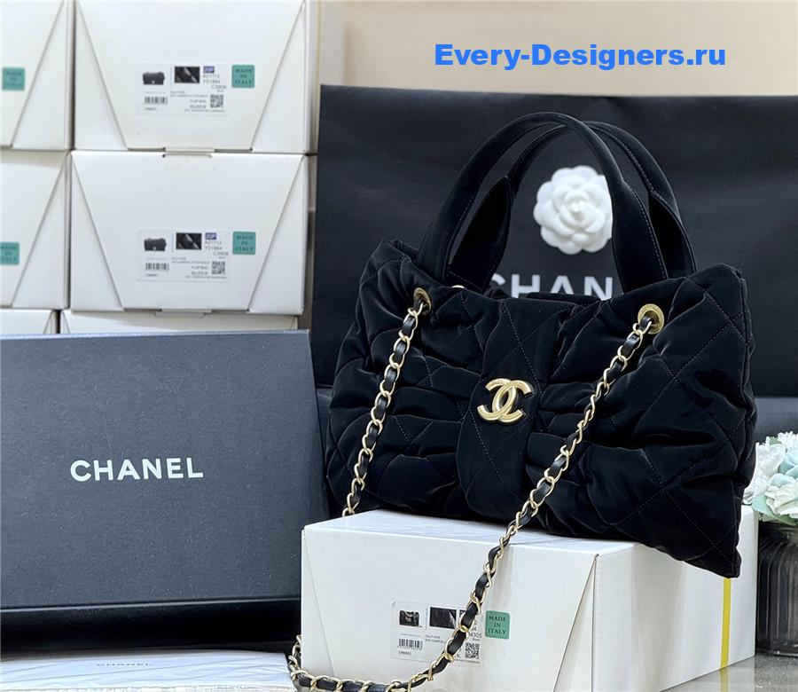 Ch**el 25k black velvet bow handbag