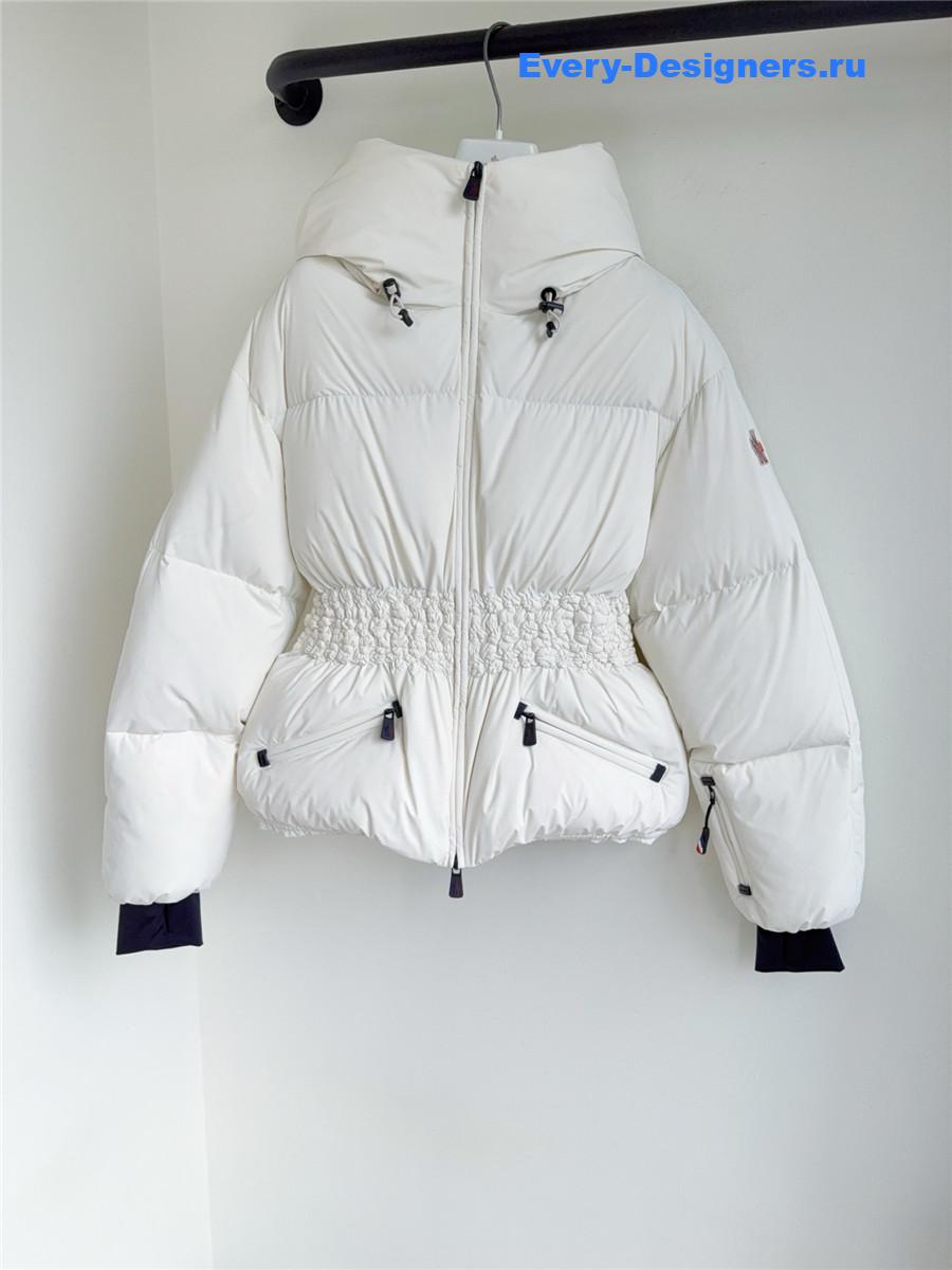 Moncler White Ivory Wollemi Hooded Down Ski Jacket