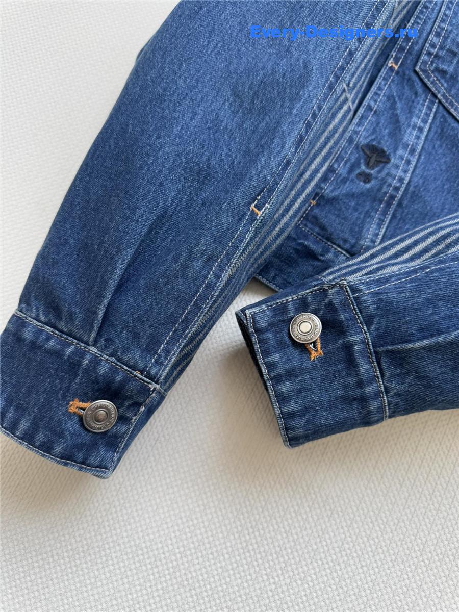 D10r blue shearling denim puffer jacket